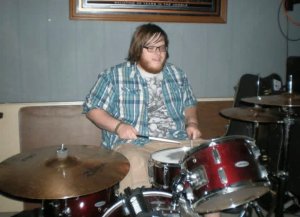 Justin Garlock playing drums